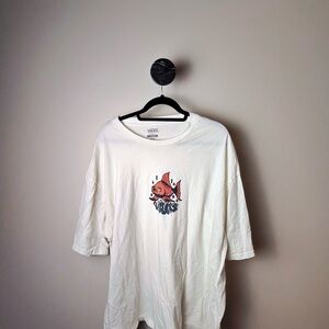 Vans White Tee with Red Graphic